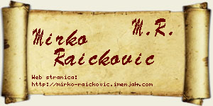 Mirko Raičković vizit kartica